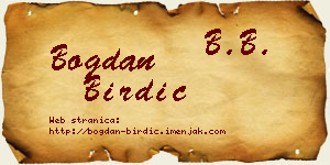 Bogdan Birdić vizit kartica